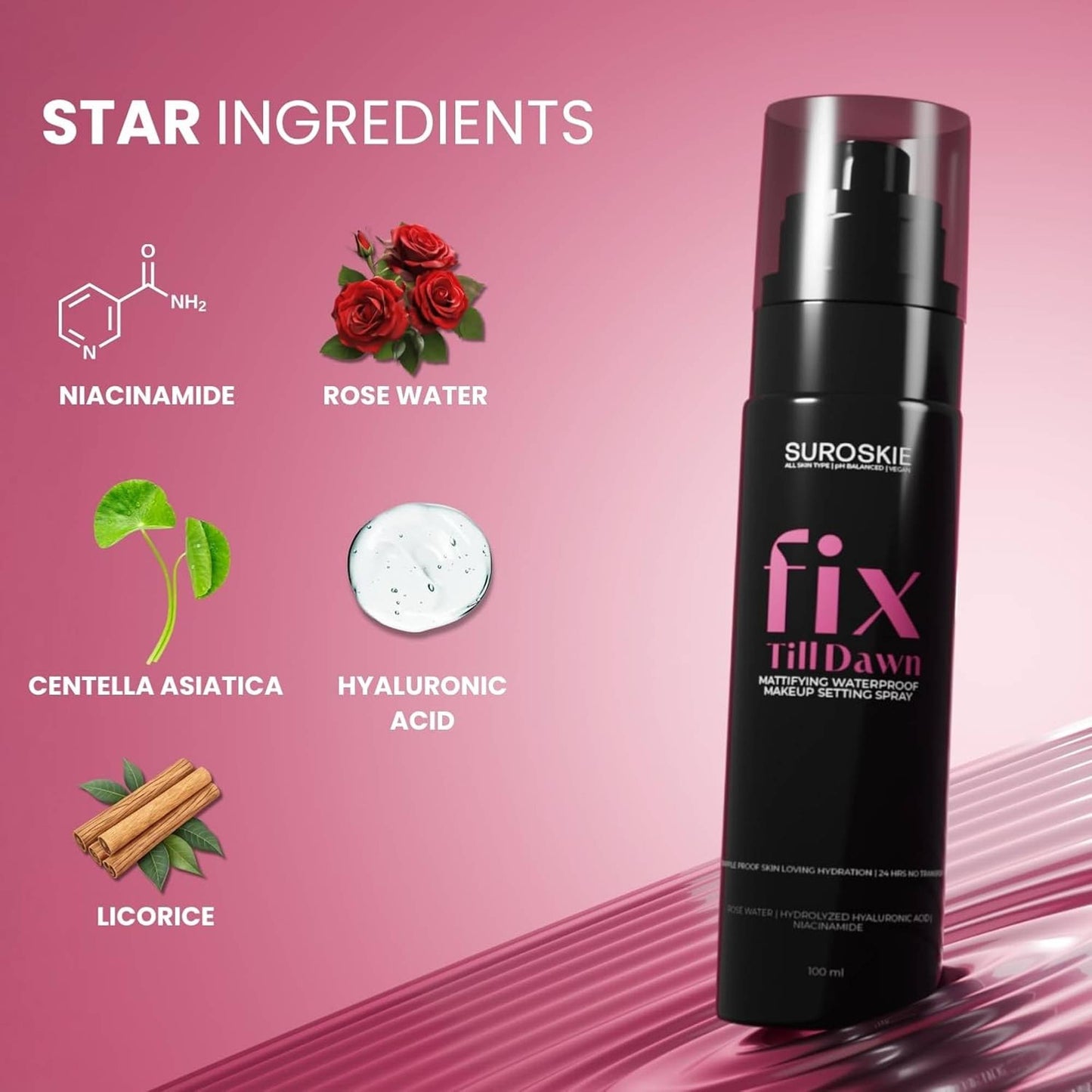 SUROSKIE Fix Till Dawn Mattifying Makeup Setting Spray With Niacinamide