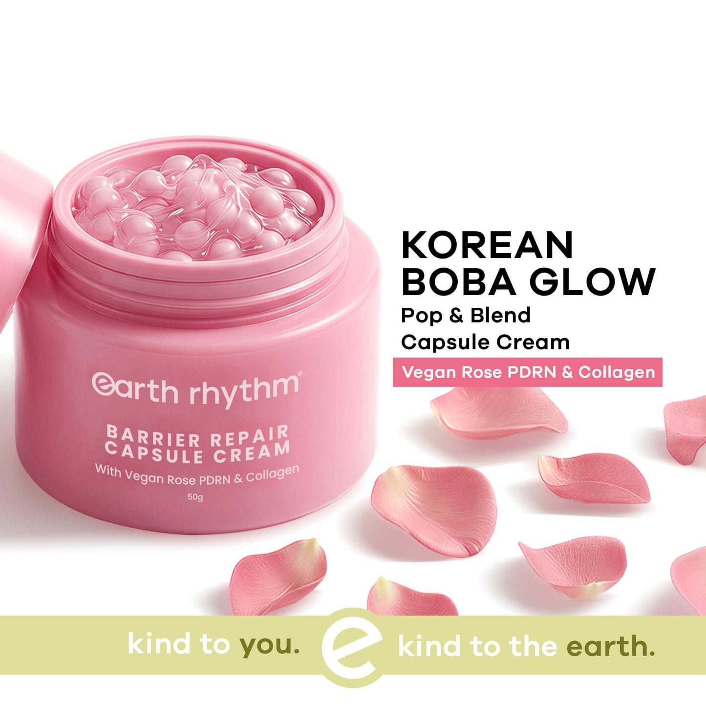 Earth Rhythm Capsule Cream For Barrier Repair With Vegan Rose Pdrn & Collagen