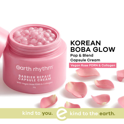 Earth Rhythm Capsule Cream For Barrier Repair With Vegan Rose Pdrn & Collagen