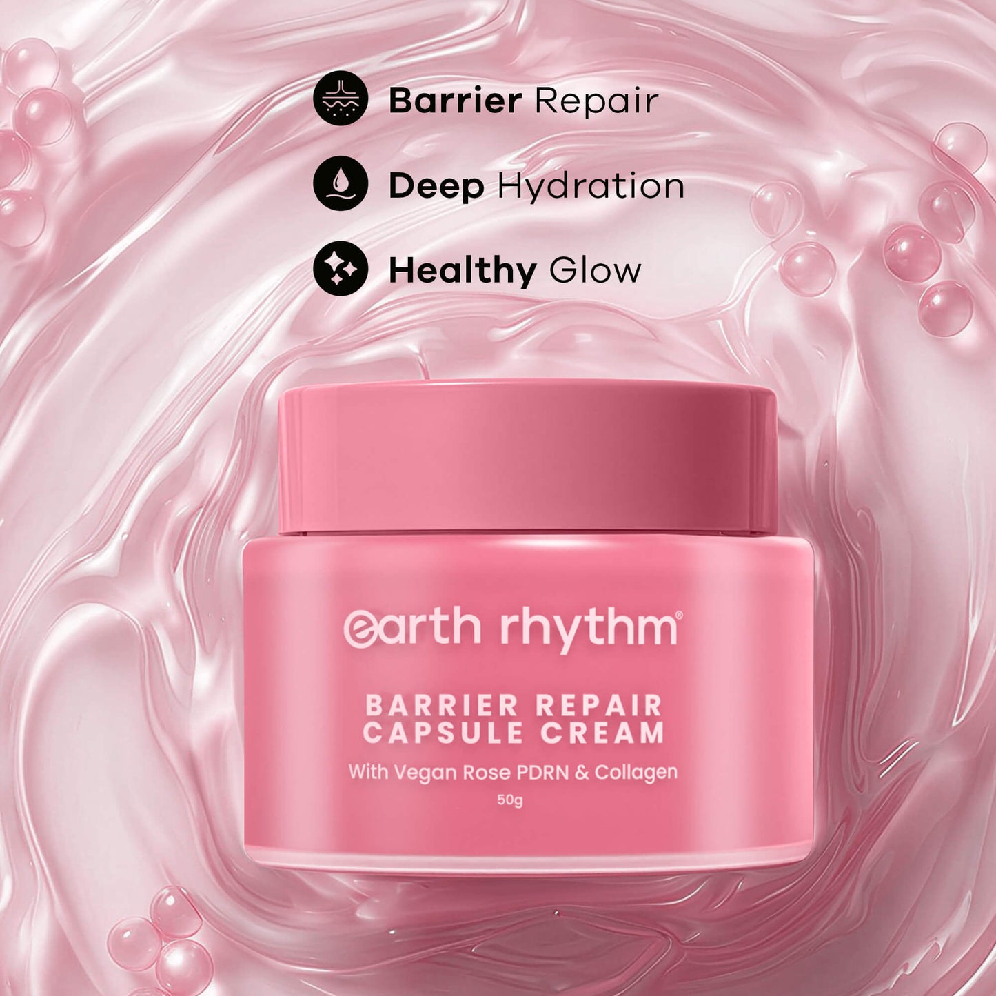 Earth Rhythm Capsule Cream For Barrier Repair With Vegan Rose Pdrn & Collagen