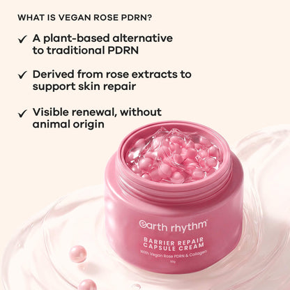 Earth Rhythm Capsule Cream For Barrier Repair With Vegan Rose Pdrn & Collagen