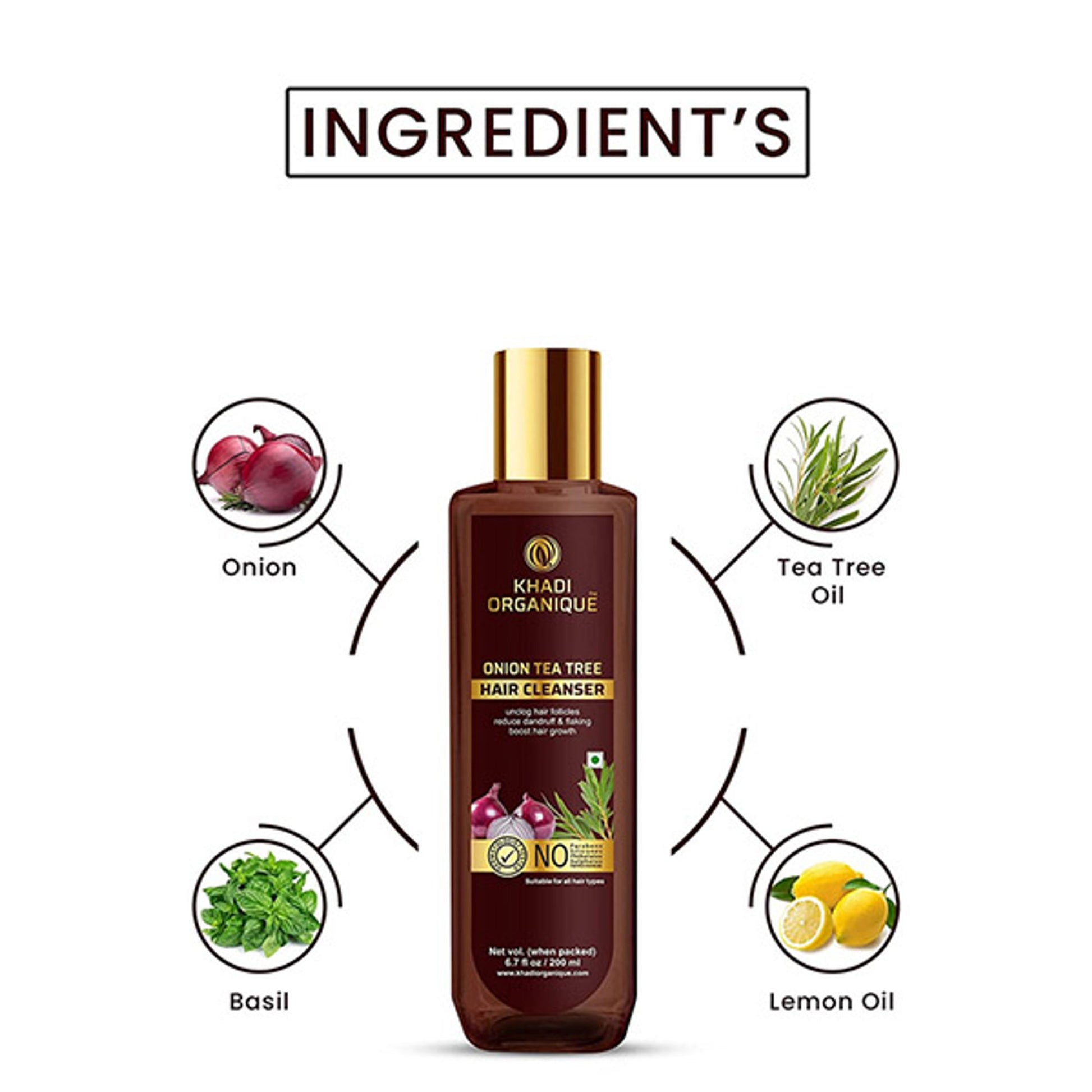 Khadi Organique Onion Tea Tree Hair Cleanser