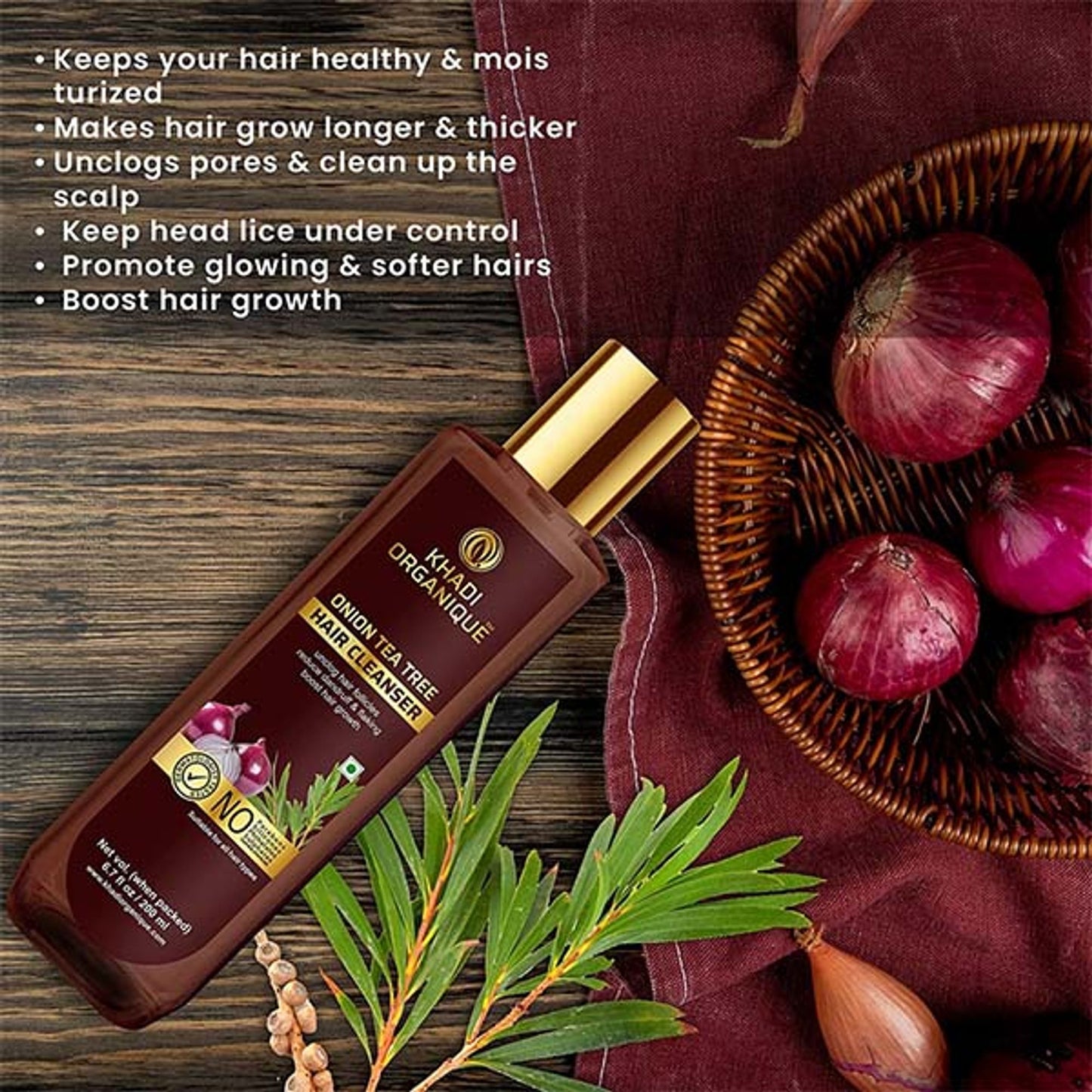 Khadi Organique Onion Tea Tree Hair Cleanser