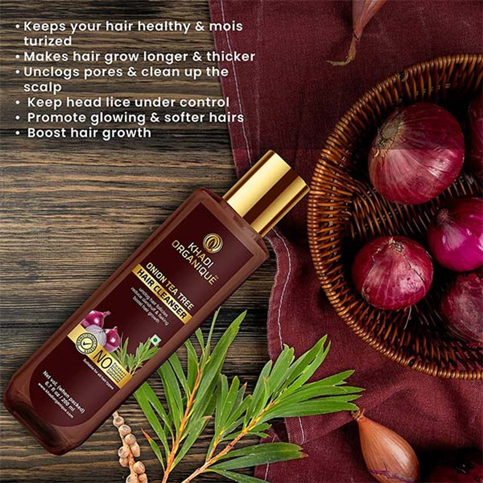Khadi Organique Onion Tea Tree Hair Cleanser
