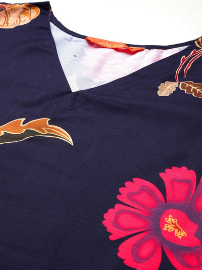 Dhiyona IE Women Floral Printed Kurta with Trousers