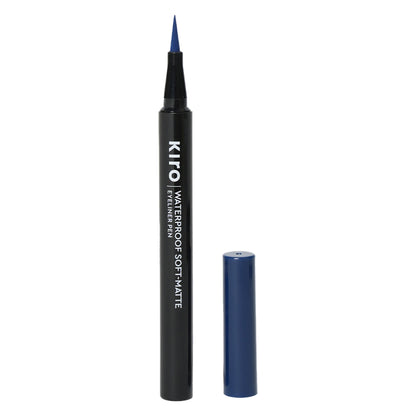 KIRO Waterproof Soft-Matte Eyeliner Pen in Azure Blue, featuring a sleek design and smooth, vibrant blue ink for precise application.