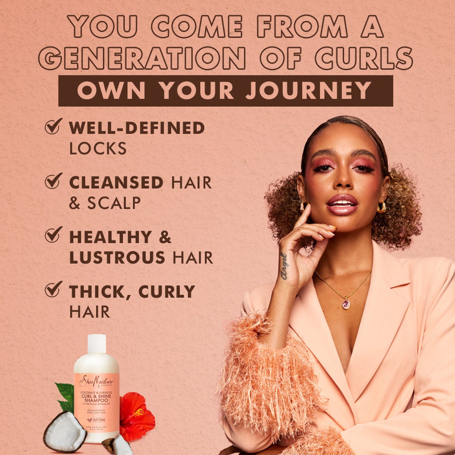 Shea Moisture Coconut & Hibiscus Curl & Shine Shampoo For Curly Hair