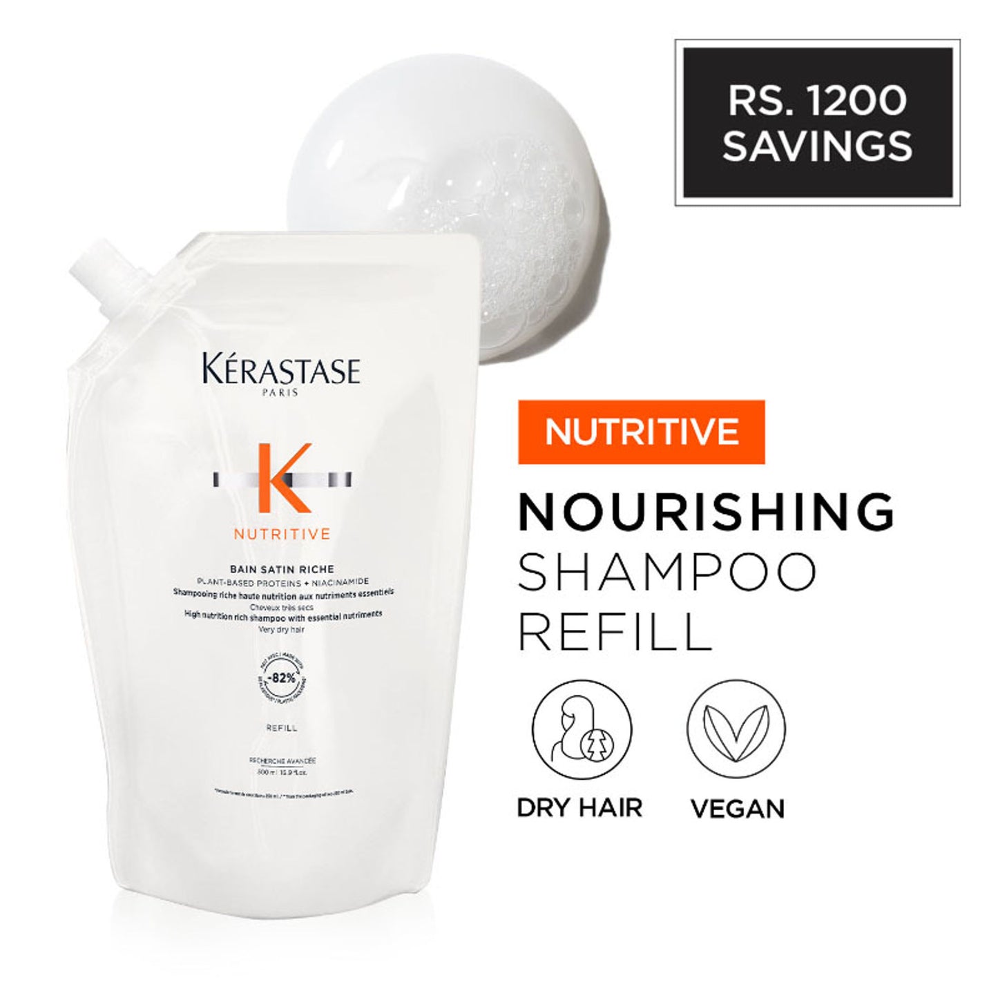 Kérastase Première Shampoo Refill for Damaged Hair 500ml, Sulphate-Free, Infused with Citric Acid