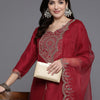 Dhiyona IE Women Floral Yoke Design Regular Kurta with Trousers & With Dupatta