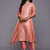 Dhiyona VA Women'sWoven Design Zari Kurta With Trousers & Dupatta