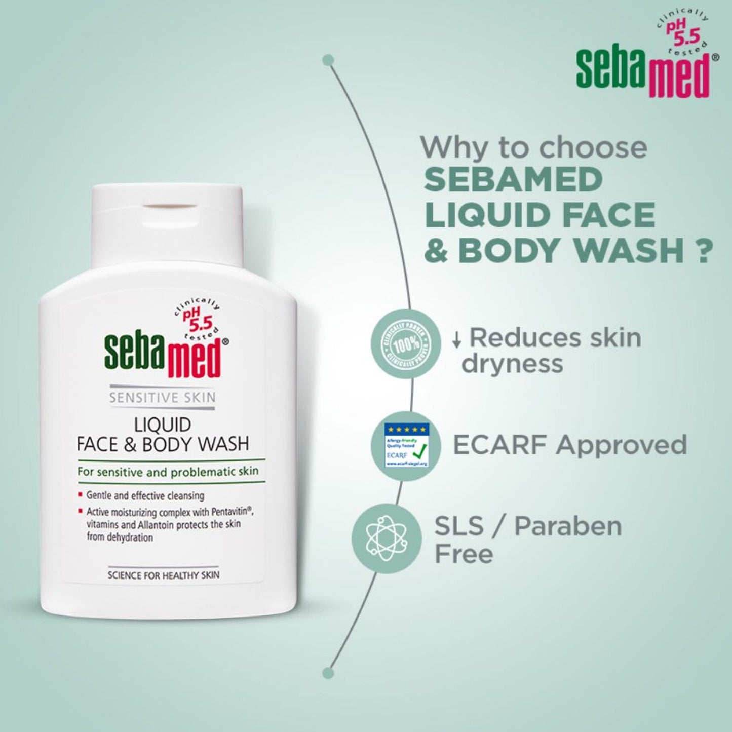 Sebamed Liquid Face and Body Wash - For all skin types