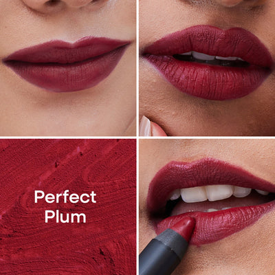 Nykaa Matte-illicious Transferproof Lip Crayon Lipstick with Free Sharpener - Perfect Plum 02
