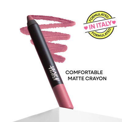 Nykaa Matte-illicious Transferproof Lip Crayon Lipstick with Free Sharpener - Lacy Luck 10