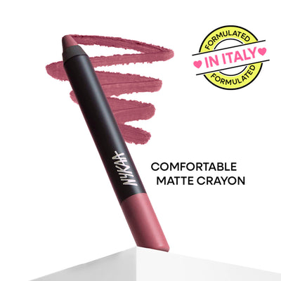 Nykaa Matte-illicious Transferproof Lip Crayon Lipstick with Free Sharpener - Twilight Dreams 13
