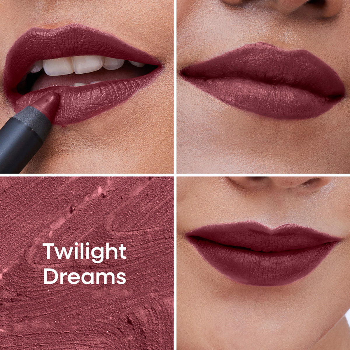 Nykaa Matte-illicious Transferproof Lip Crayon in Twilight Dreams 13 with free sharpener, showing the lipstick and sharpener in a close-up shot.