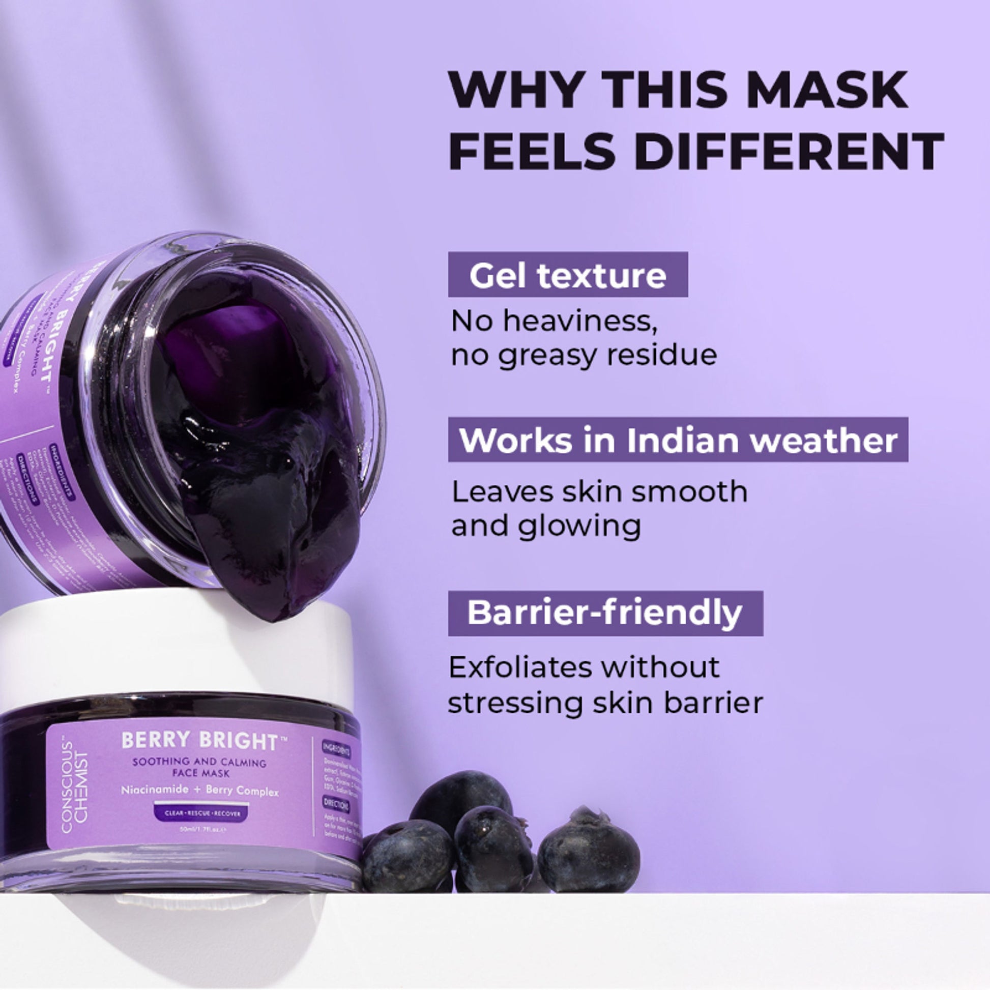 Conscious Chemist Berry Bright Soothing & Calming Face Mask