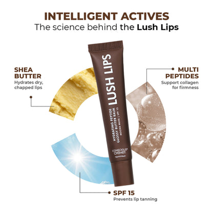 Conscious Chemist Multi Peptide & Shea Butter Lip Balm with SPF15 - Mocha Muse
