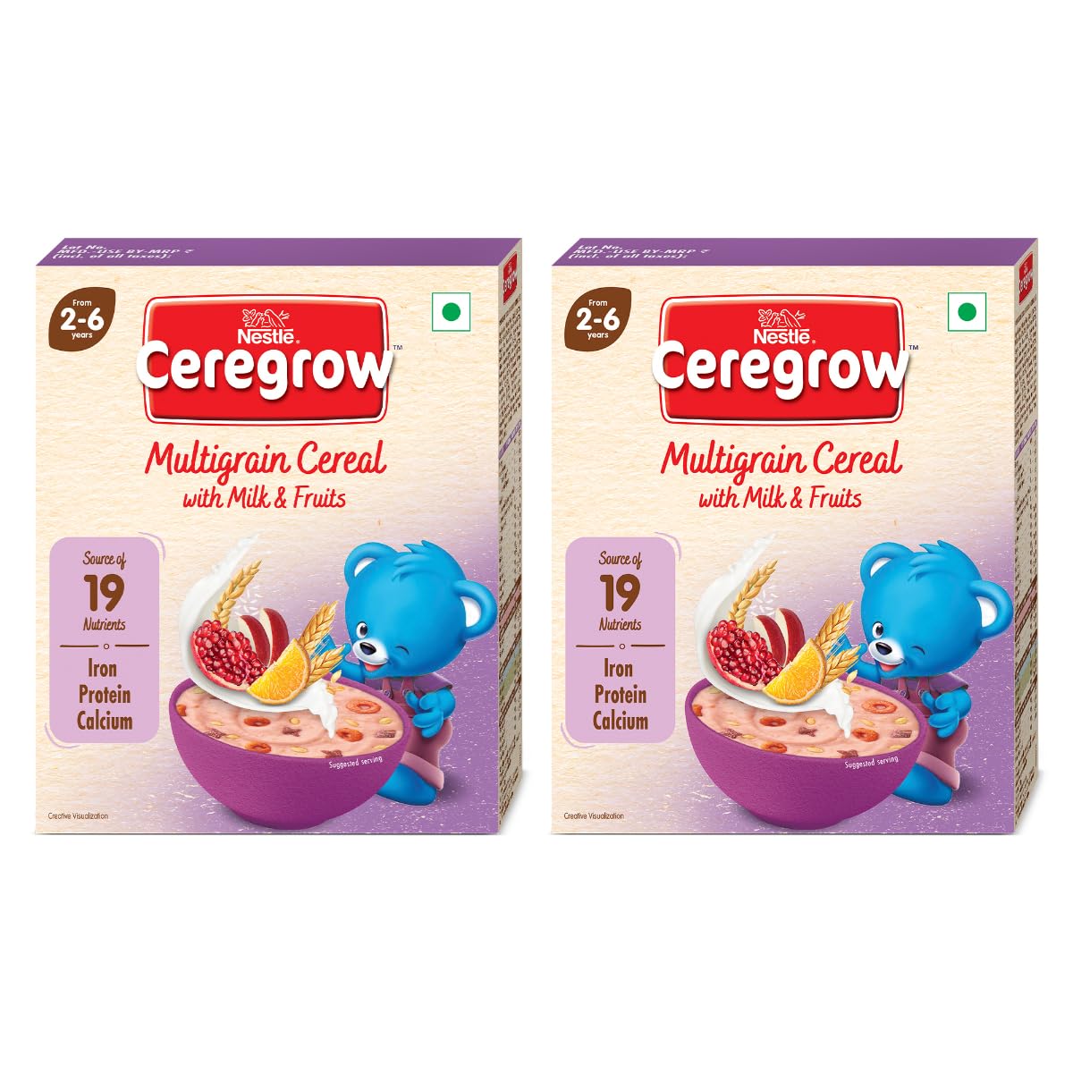 Nestle Ceregrow Kids (2-6 yrs) Cereal-Multigrain, Milk & Fruits, Rich in Iron, Calcium & Protein - Indyancart