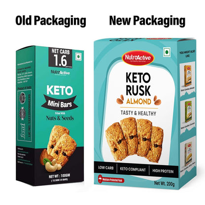 NutroActive Keto Breakfast Mini Bars with Nuts & Seeds