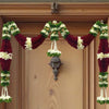 Maroon & Cream Hanging Artificial Flower Toran for Main Door Entrance, Reusable Thoran for Pooja Mandir, Living Room & Home Décor, Bandarwal for Festival Decoration (42x25 inch)