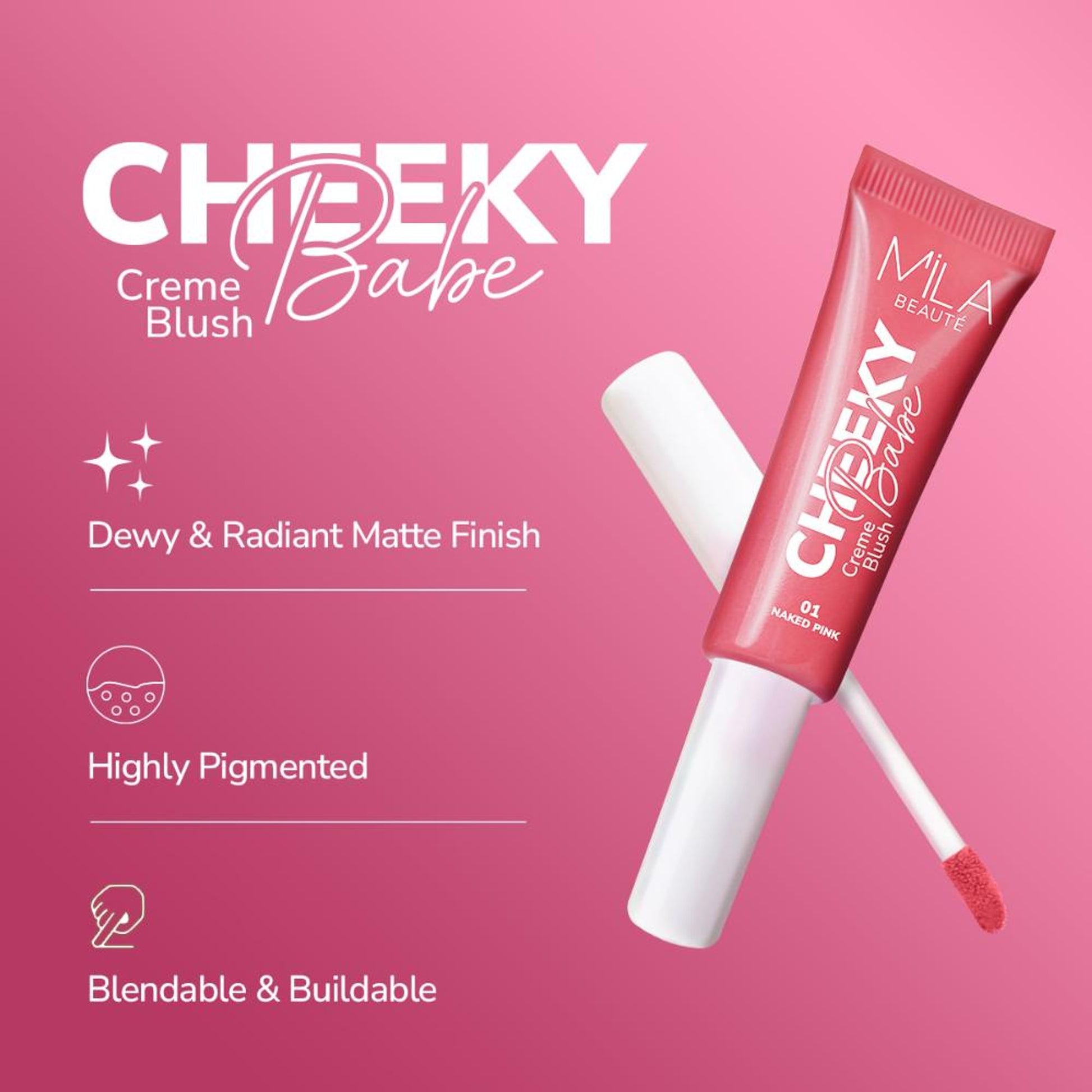 Mila Beaute Cheeky Babe Cream Blush - Naked Pink