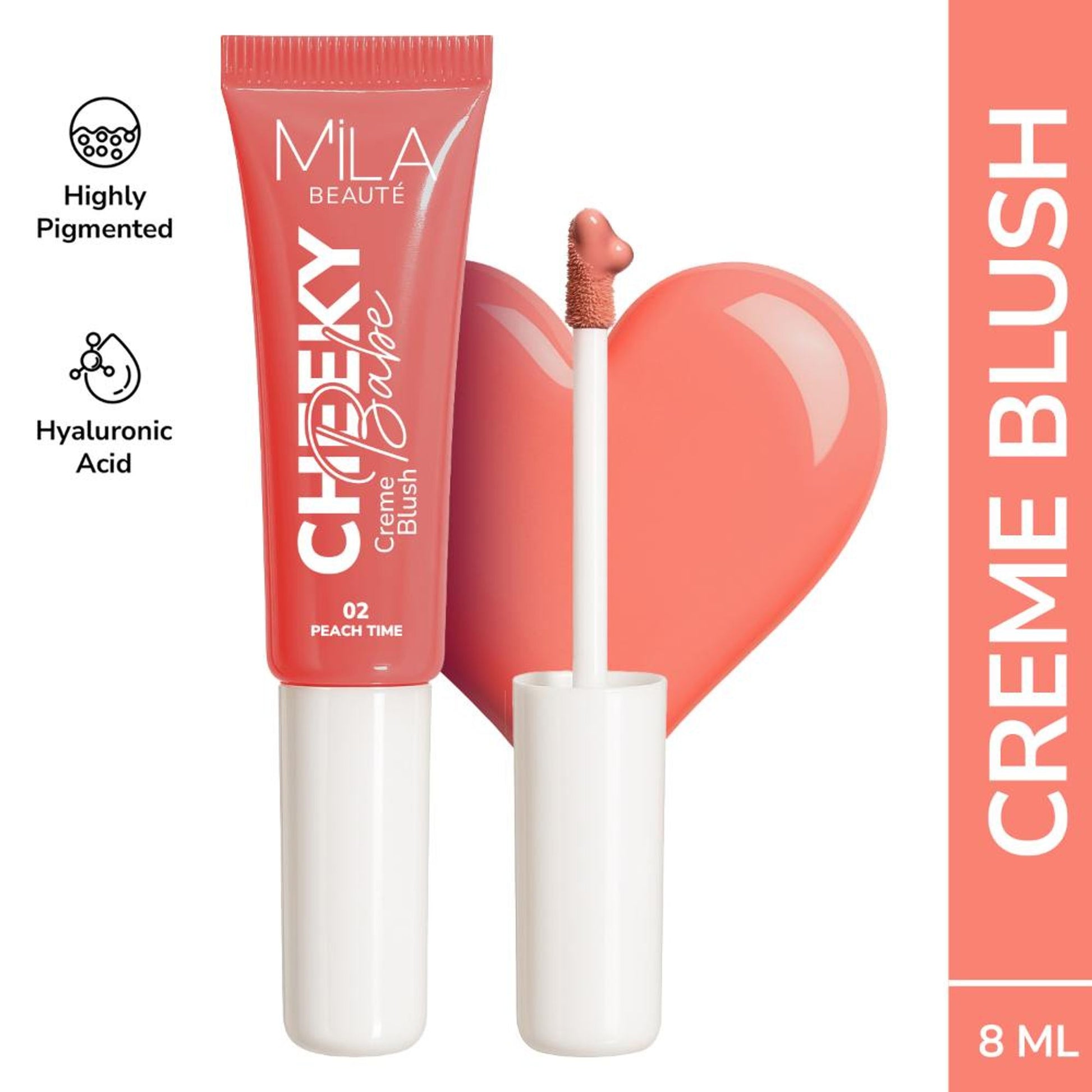 Mila Beaute Cheeky Babe Cream Blush - Peach Time