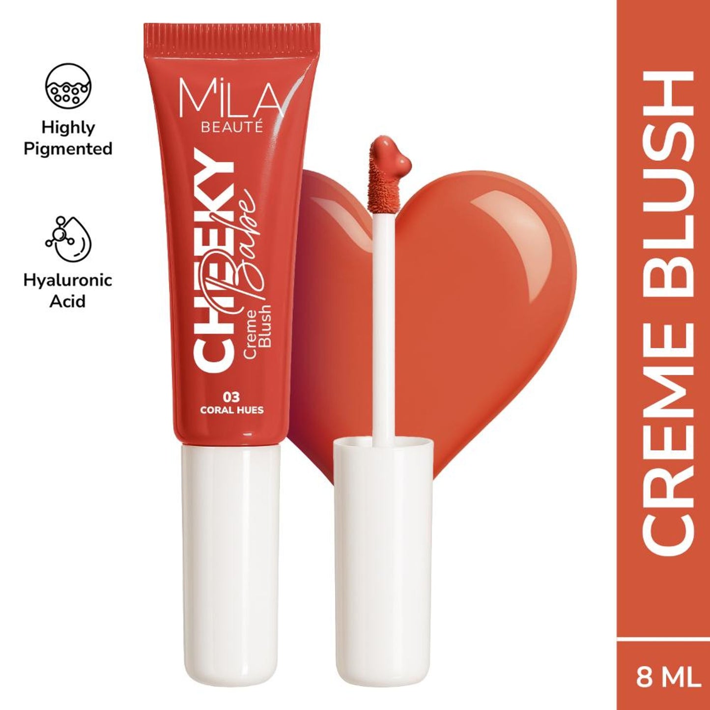 Mila Beaute Cheeky Babe Cream Blush - Coral Hues
