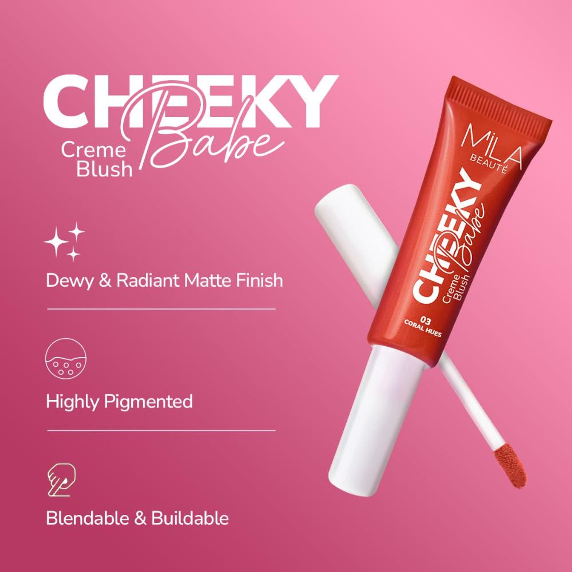 Mila Beaute Cheeky Babe Cream Blush - Coral Hues