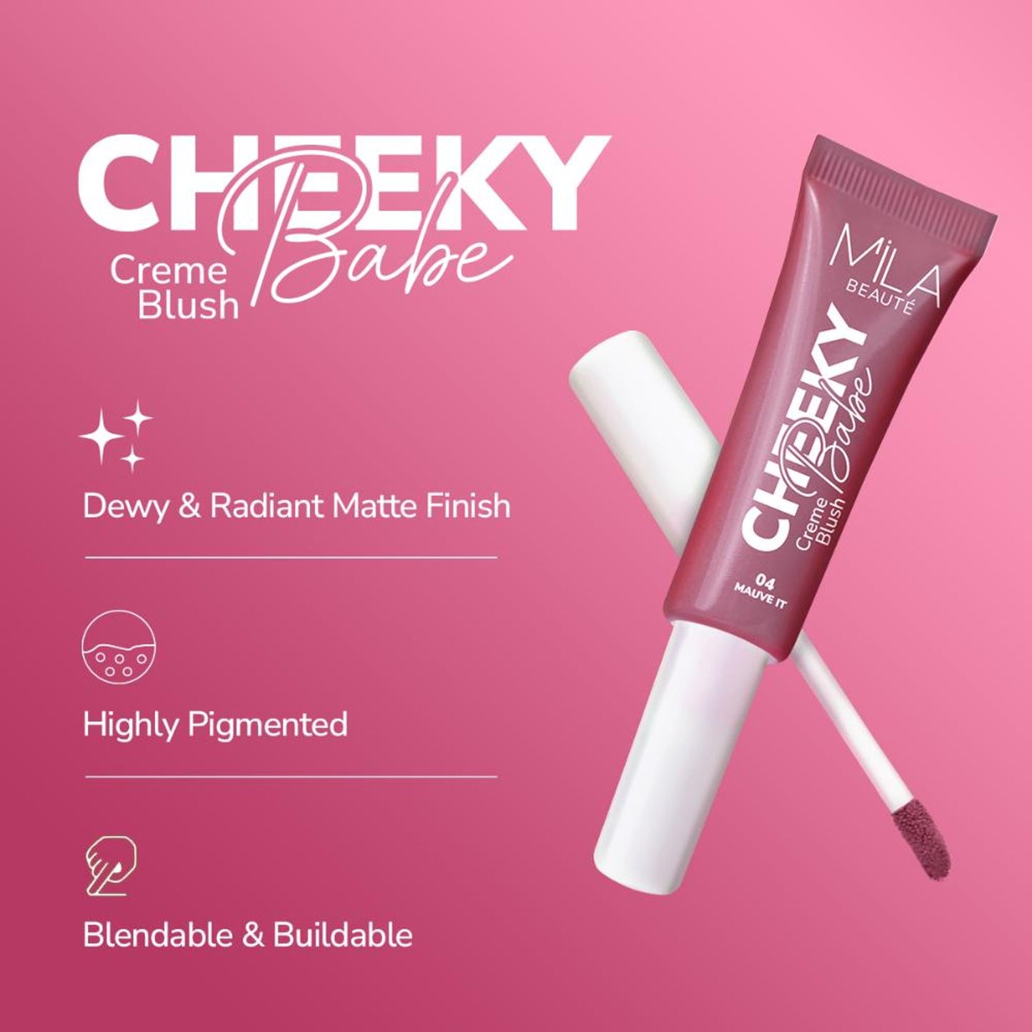 Mila Beaute Cheeky Babe Cream Blush - Mauve It