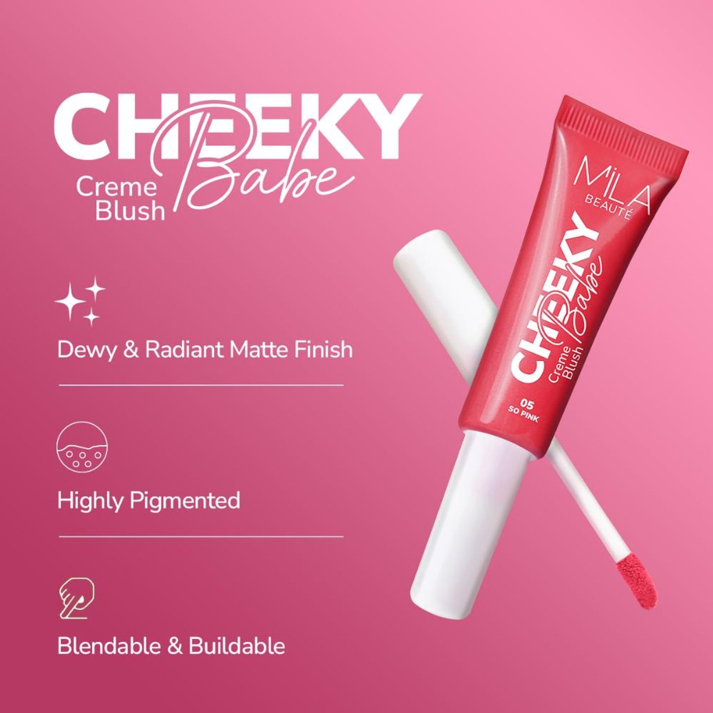 Mila Beaute Cheeky Babe Cream Blush - So Pink