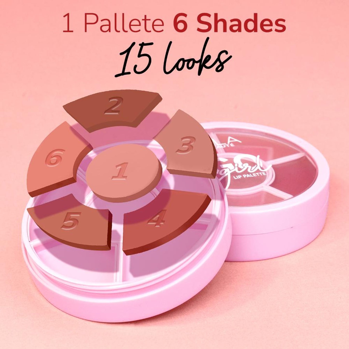 Mila Beaute Go Girl Lip Palette With Hyaluronic Acid & Pomegranate Extract - Nudes And Browns
