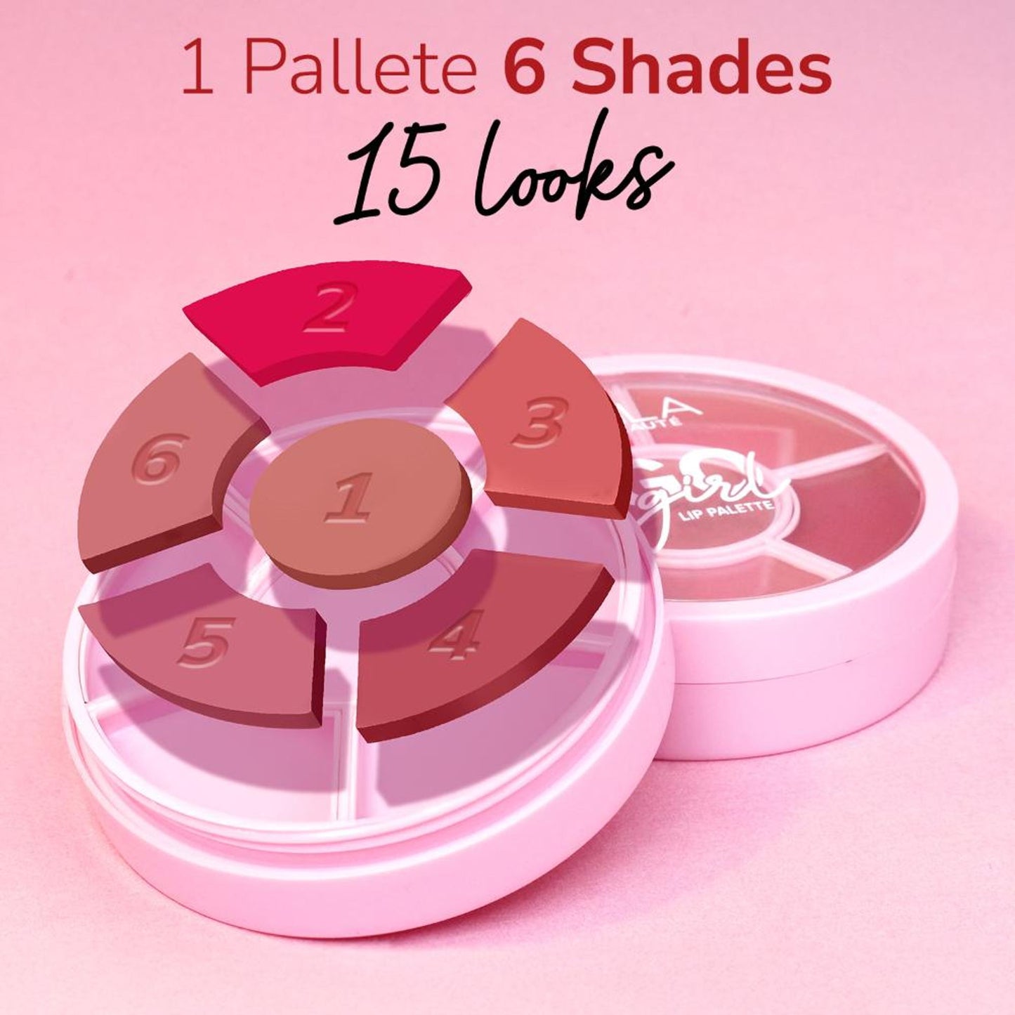 Mila Beaute Go Girl Lip Palette With Hyaluronic Acid & Pomegranate Extract - Pinks And Berries