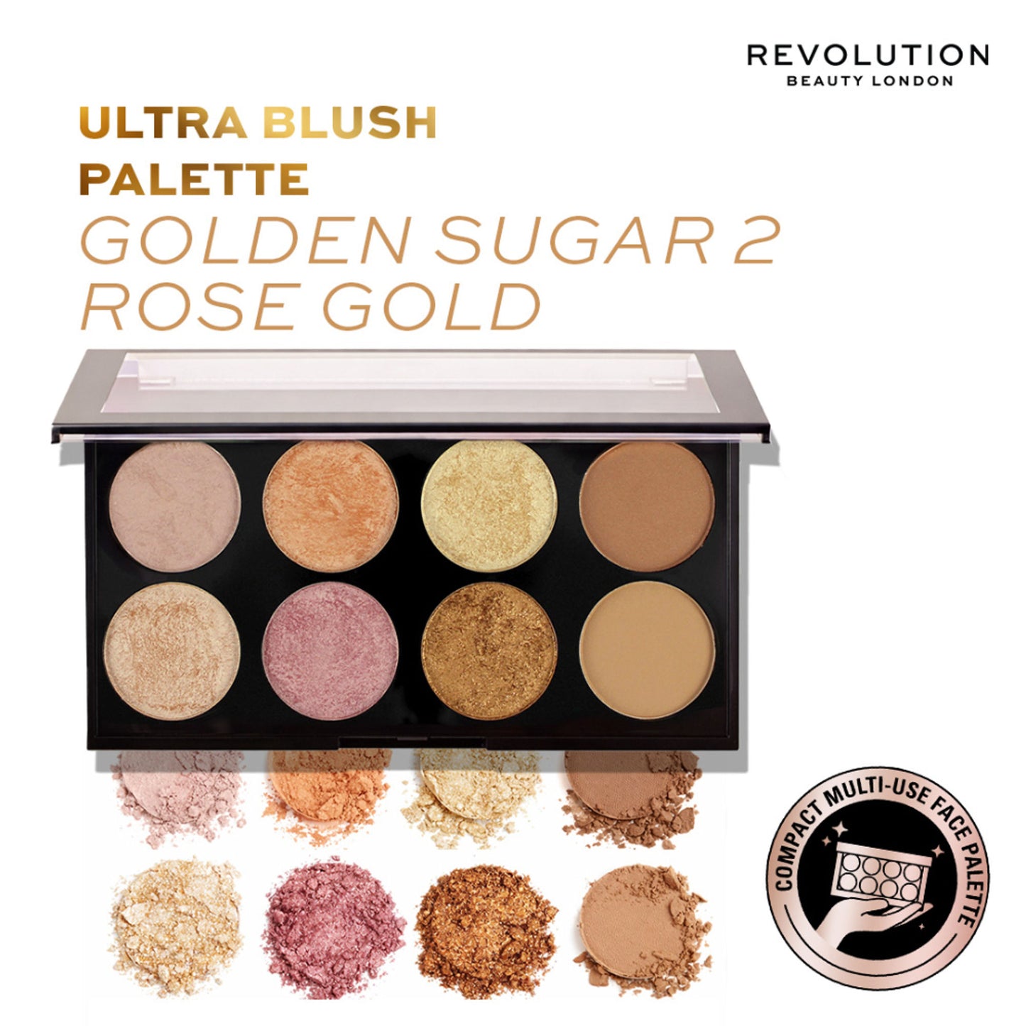 Makeup Revolution Golden Sugar 2 Rose Gold Ultra Professional Blush Palette