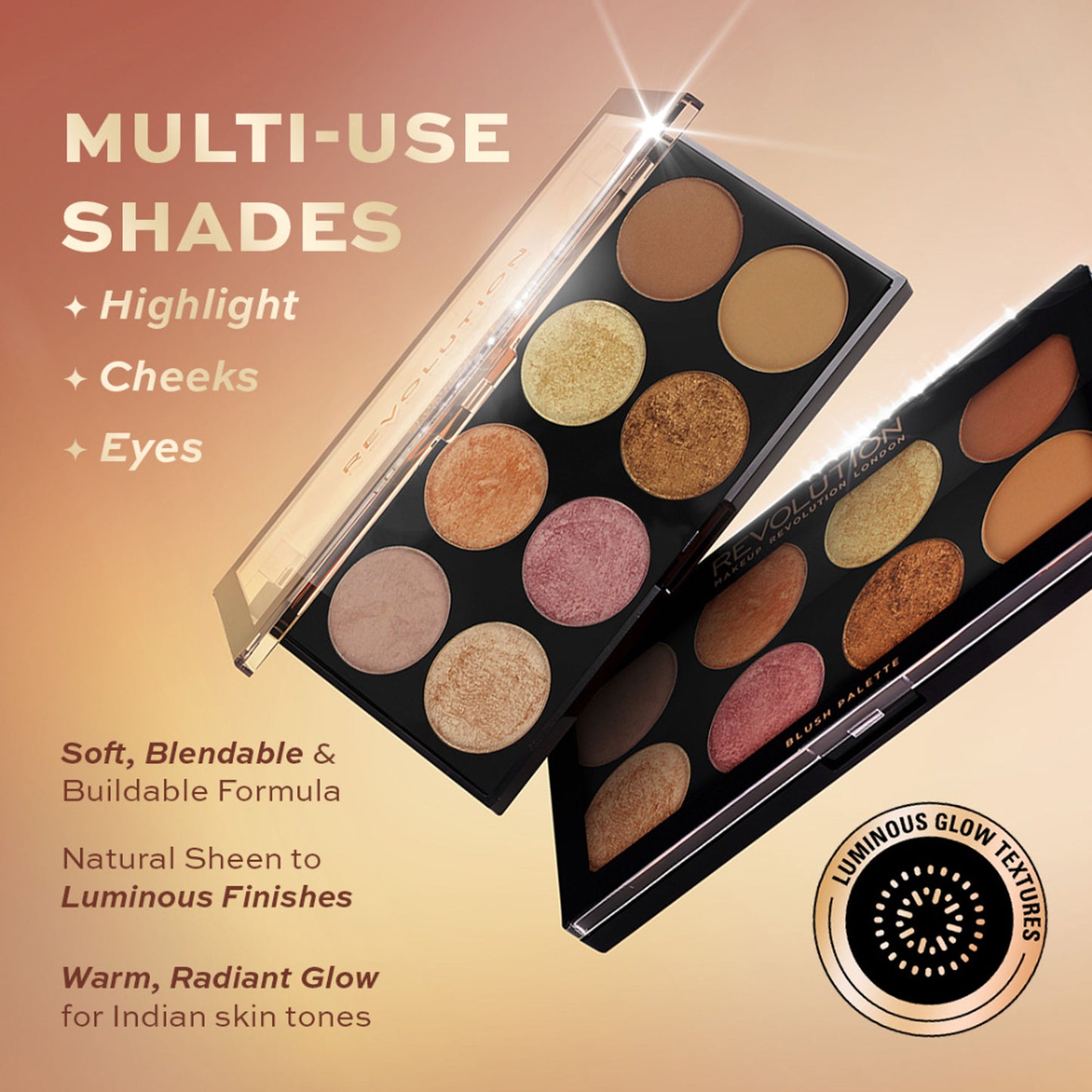 Makeup Revolution Golden Sugar 2 Rose Gold Ultra Professional Blush Palette