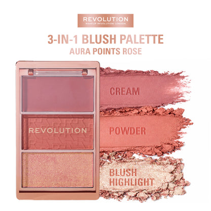Makeup Revolution Blush Icon Palette - Aura Points Rose