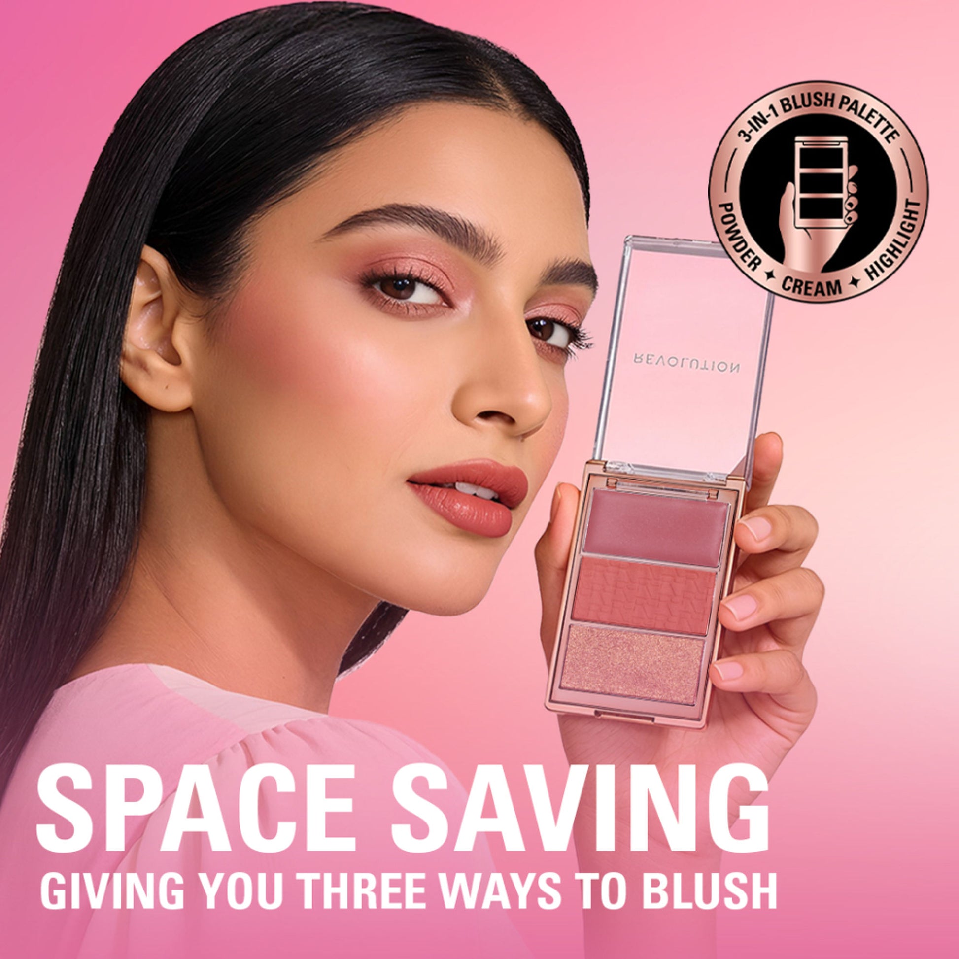 Makeup Revolution Blush Icon Palette - Aura Points Rose
