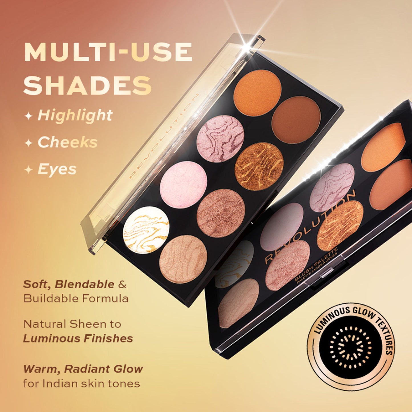 Makeup Revolution Ultra Blush and Contour Palette - Golden Sugar