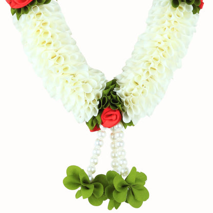 Handcrafted Artificial Flower Garland, 20 Inches Garland for Photo Frame, God Idol, Home Decor, Ugadi, Sankranti, Varalakshmi, Diwali, Navaratri & Wedding (Pack of 3)