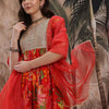 Dhiyona SN Women's Floral Printed Pleated Kurta with Sharara & With Dupatta