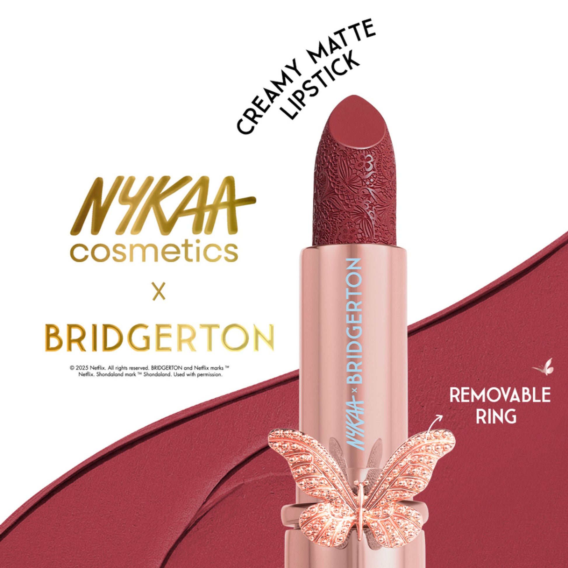 Nykaa Cosmetics X Bridgerton Creamy Matte Longwear Lipstick - Queens Pick
