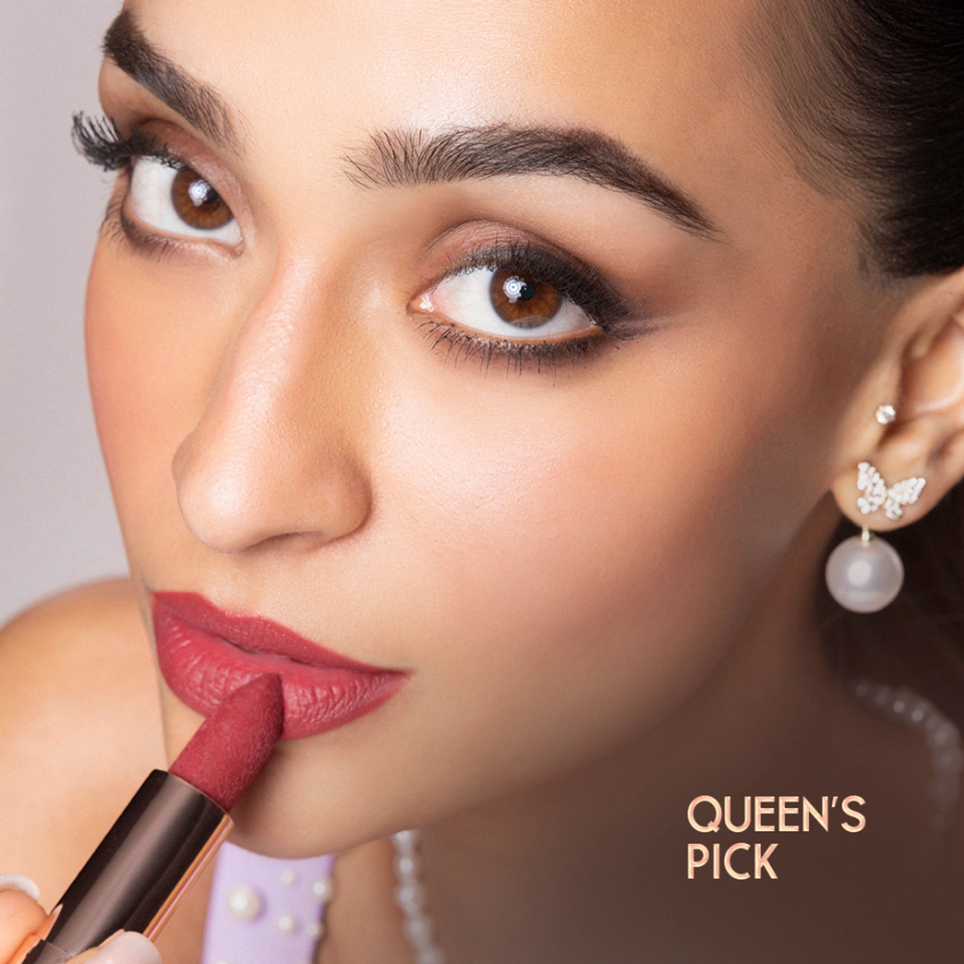 Nykaa Cosmetics X Bridgerton Creamy Matte Longwear Lipstick - Queens Pick