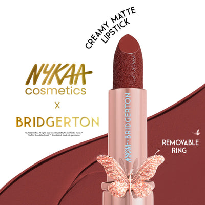 Nykaa Cosmetics X Bridgerton Creamy Matte Longwear Lipstick - Full Bloom