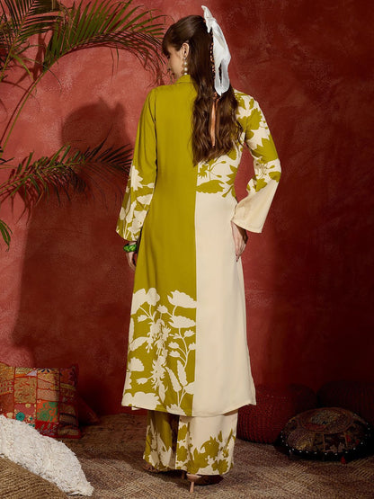Dhiyona IE Indo era Printed A-Line Tunic & Trousers Co-Ord Set