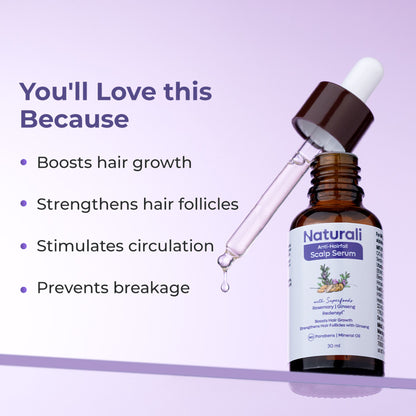 Naturali Anti-Hairfall Scalp Serum with Rosemary, Ginseng & Redensyl boosts Hair Growth