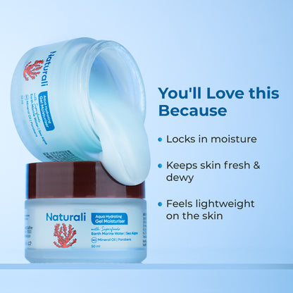 Naturali Aqua Hydrating Gel Moisturiser with Superfoods Earth Marine Water & Sea Algae