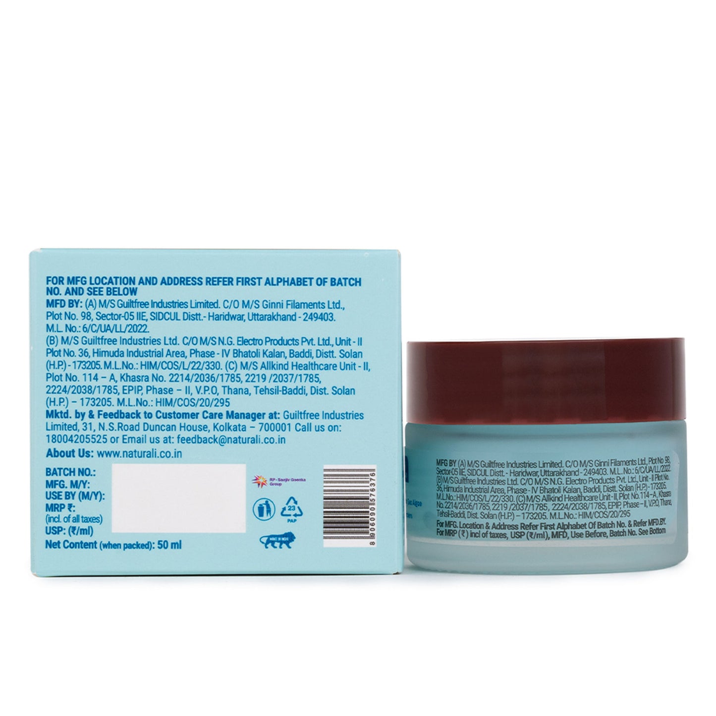 Naturali Aqua Hydrating Gel Moisturiser with Superfoods Earth Marine Water & Sea Algae
