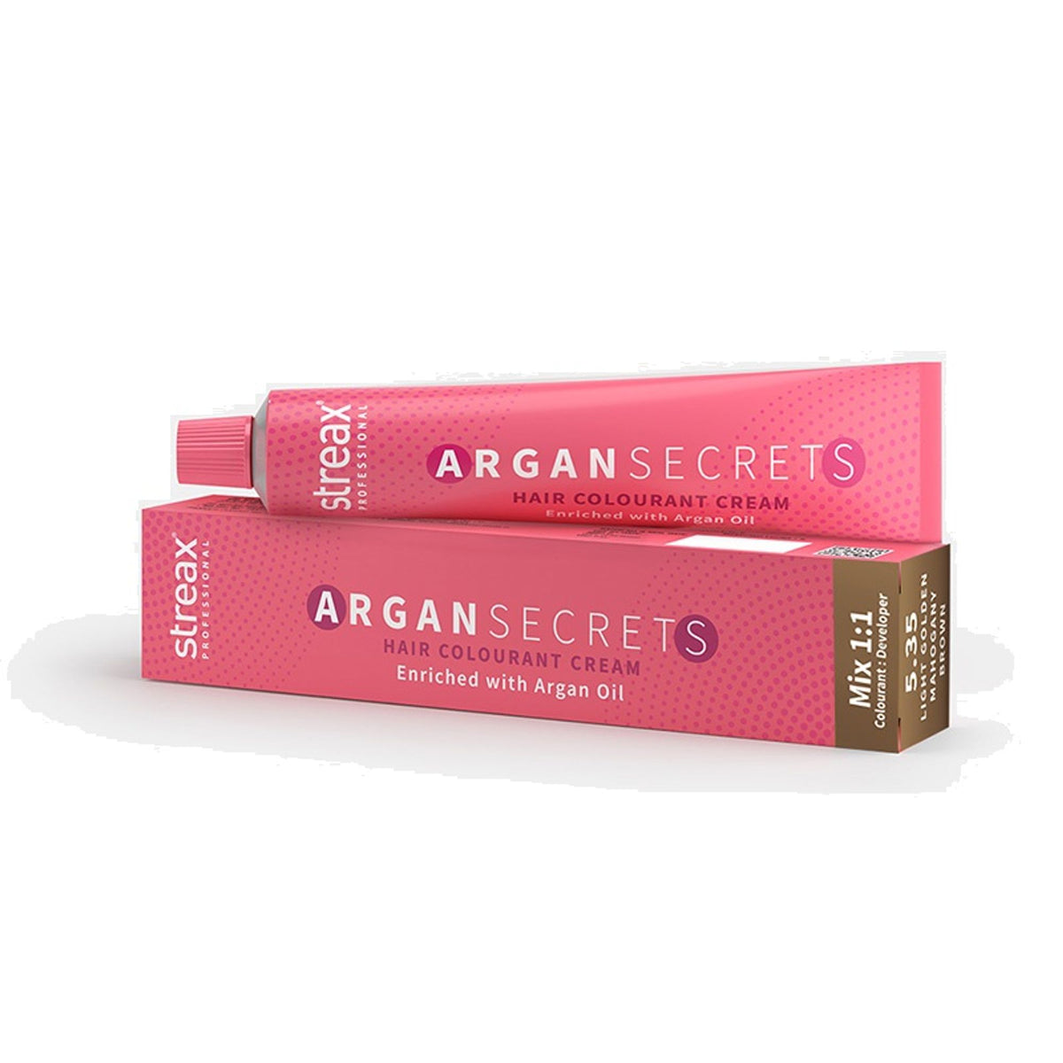 Streax Professional Argan Secrets Hair Colourant Cream - Flame Red - Light Golden Mahogany Brown 5.35