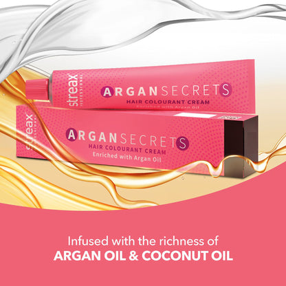 Streax Professional Argan Secrets Hair Colourant Cream - Flame Red - Light Golden Mahogany Brown 5.35