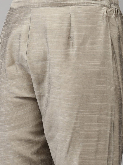 Indyancart IE Women Grey Gotta Patti Kurta with Trousers & With Dupatta