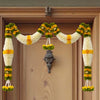 Yellow & Green Hanging Artificial Flower Toran for Main Door Entrance, Reusable Thoran for Pooja Mandir, Living Room & Home Décor, Bandarwal for Festival Decoration (42x25 inch)